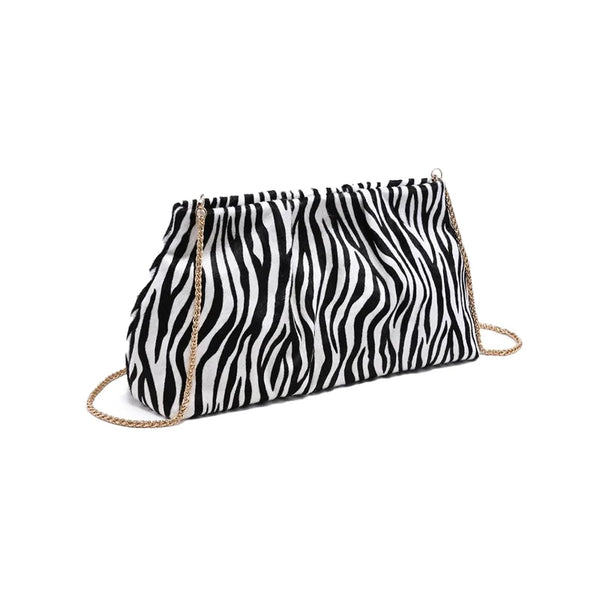 Elva Zebra Clutch - Black/White