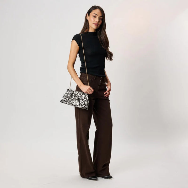 Elva Zebra Clutch - Black/White