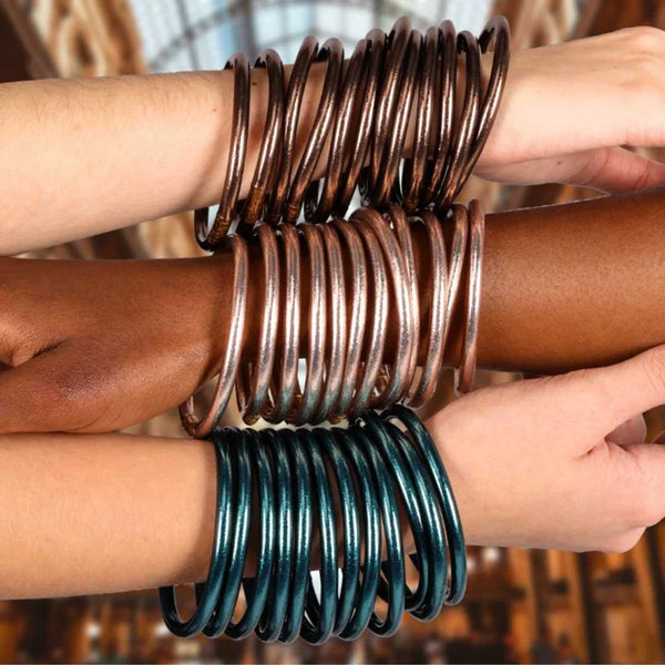 All Weather Bangles® (Set of 6) - Serenity Prayer - Meteorite