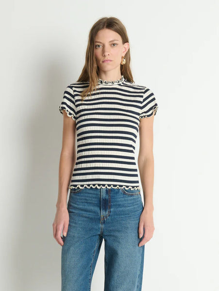Natalia Top - Crinkle Stripe