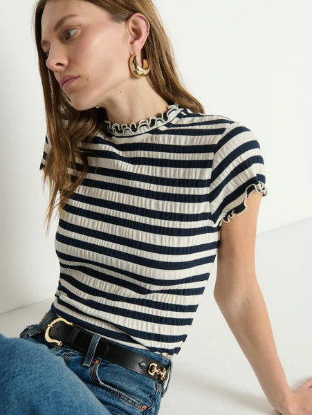 Natalia Top - Crinkle Stripe