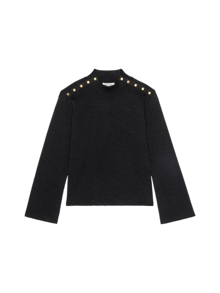Neda Long Sleeve Top - Jet Black