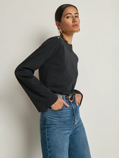 Neda Long Sleeve Top - Jet Black