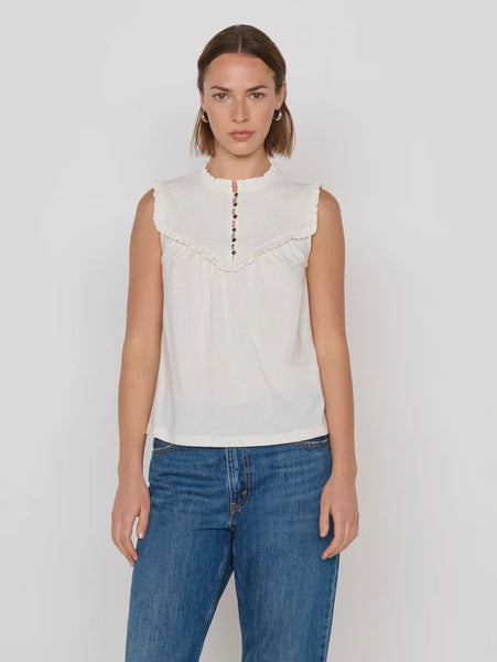 Nelly Smocked Top - Porcelain