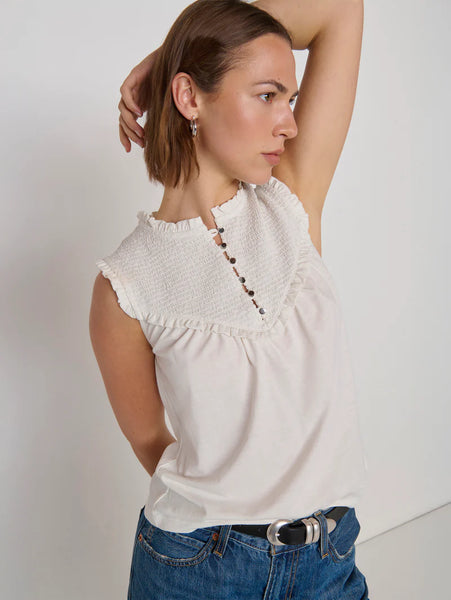 Nelly Smocked Top - Porcelain