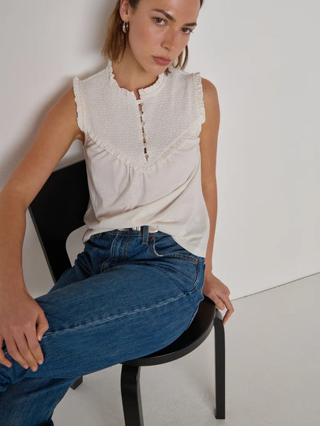 Nelly Smocked Top - Porcelain