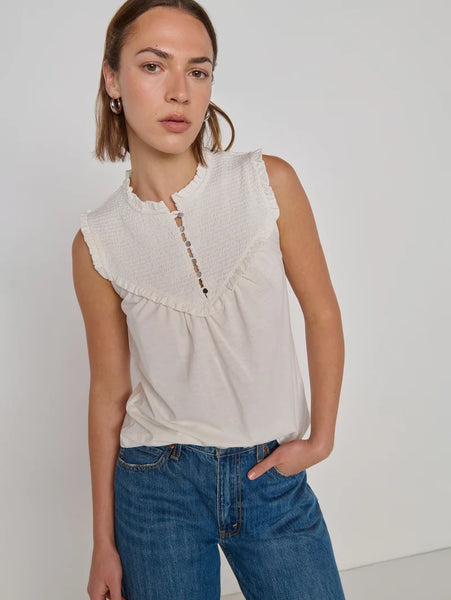 Nelly Smocked Top - Porcelain