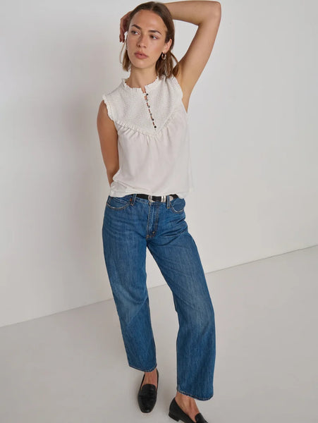Nelly Smocked Top - Porcelain