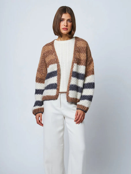 Felicity Cardigan - Biscotti Stripe