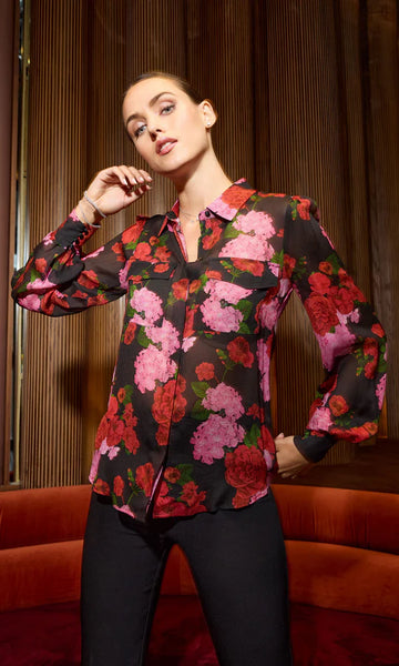 Oslo Floral Shirt - Floral Fantasy Red