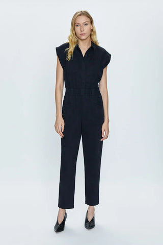 Rosie Cinched Waist Jumpsuit - Fade To  Black