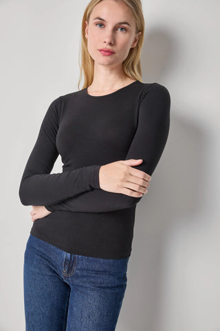 Long Sleeve Crew Tee - Black