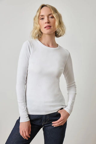 Long Sleeve Crew Neck - White
