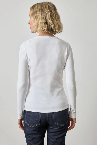 Long Sleeve Crew Neck - White