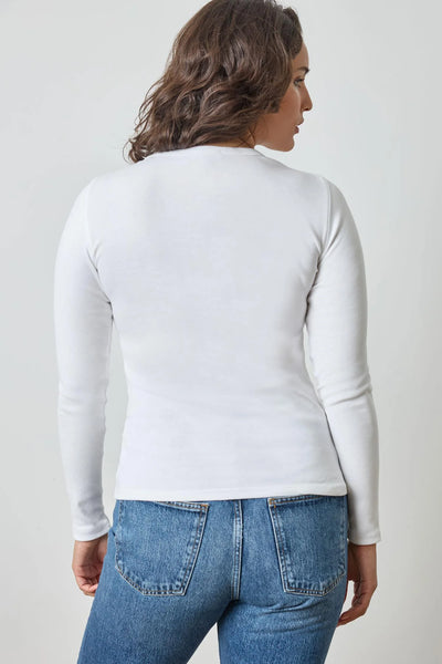 Long Sleeve Crew Neck - White