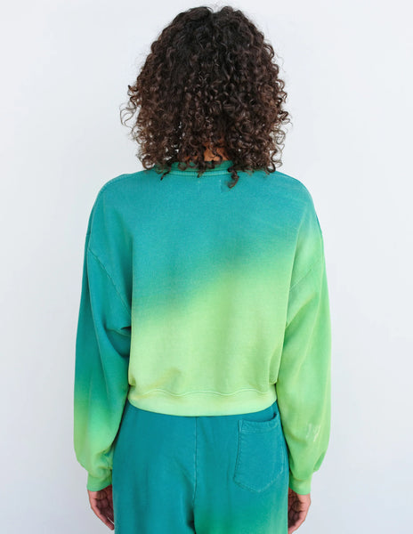 Cropped Sweatshirt - Teal Ombre