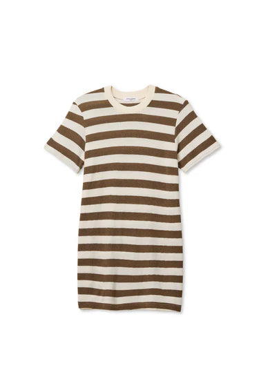 Rhett Cotton Brushed Dress - Mocha/Natural Stripe