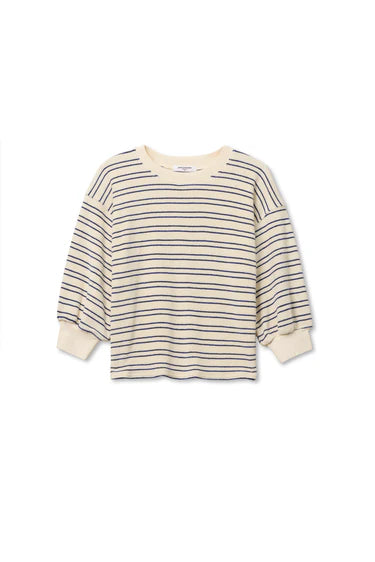 Roxy Terry Boxy Sweatshirt - Cobalt/Sugar Stripe