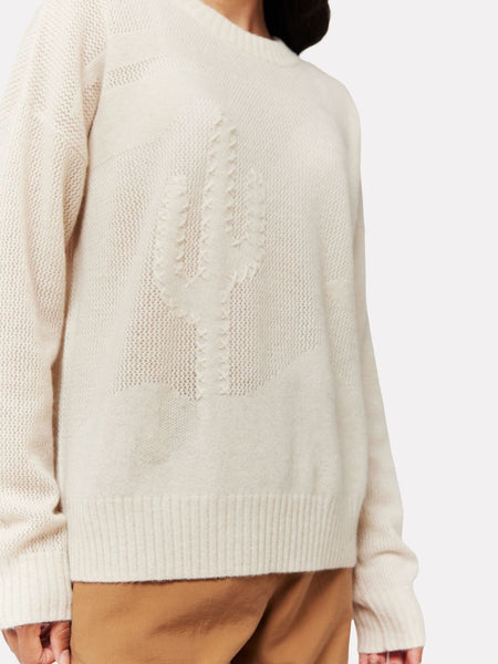 Desert Textured Boyfriend Sweater - Antique White