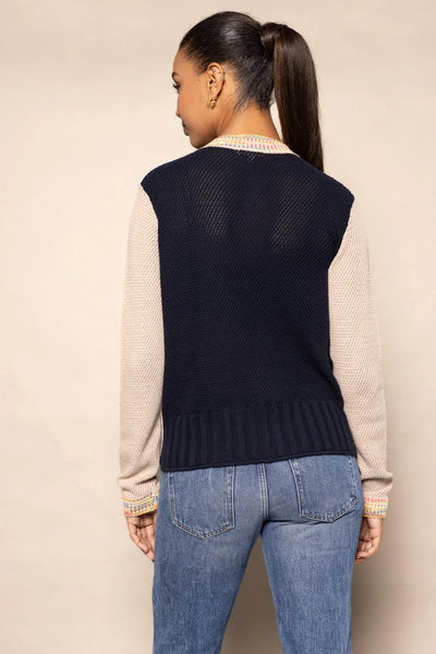 Double Track Cardi - Vellum/Ink