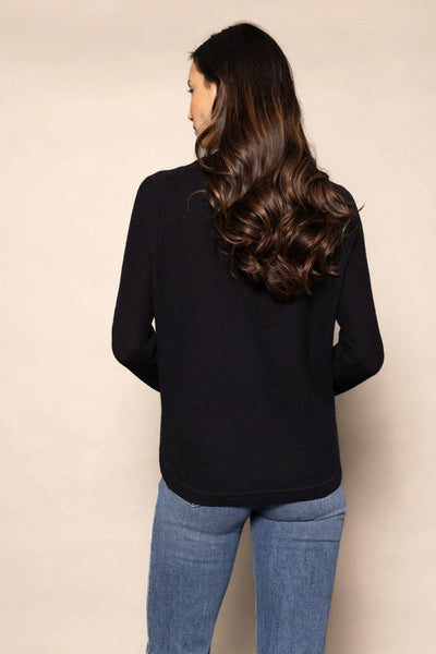 Double Track Henley Top - Black