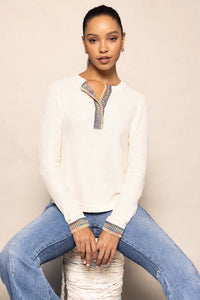 Double Track Henley Top - Sheepskin