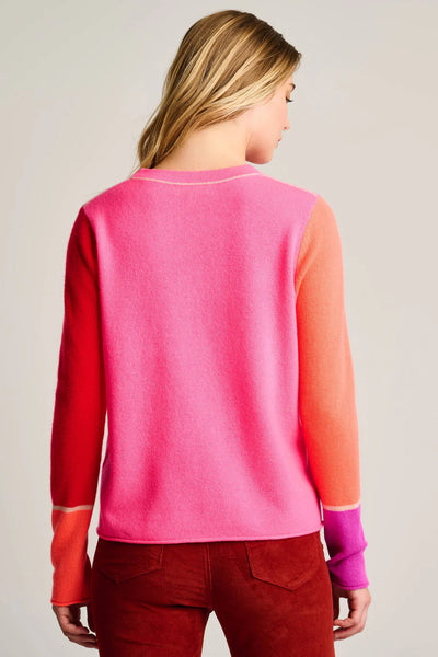 Block Talk Sweater - Neon Pink Combo