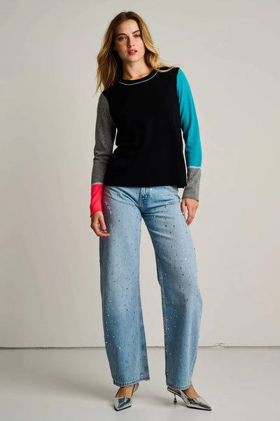 Block Talk Sweater - Onyx Combo