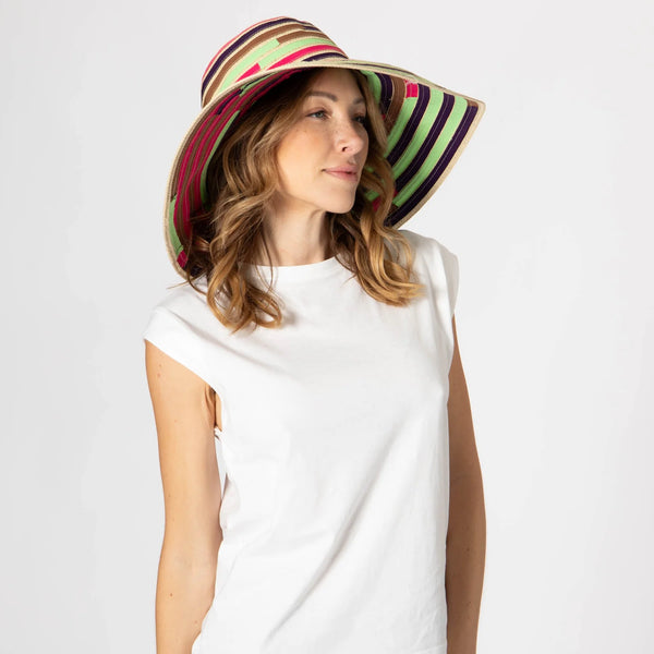 Paperbraid Round Crown Hat - Multi