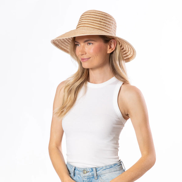 Julie Ribbon Crown Hat - Natural