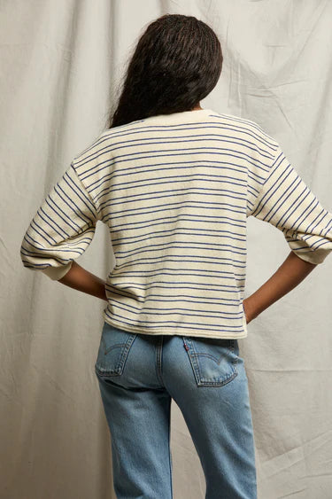 Roxy Terry Boxy Sweatshirt - Cobalt/Sugar Stripe