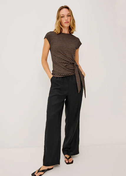 Gabbie Top - Onyx Cocoa Stripe