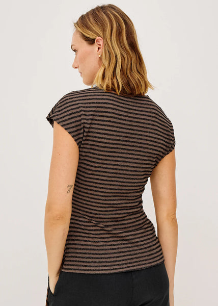 Gabbie Top - Onyx Cocoa Stripe