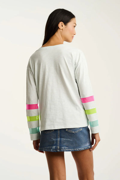 Mesh Fest V Neck Tee - Salty Air