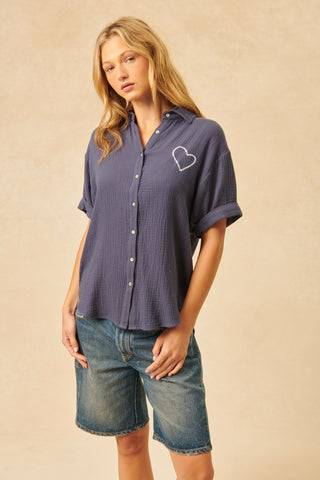 Felix Top - Crosshatch Navy
