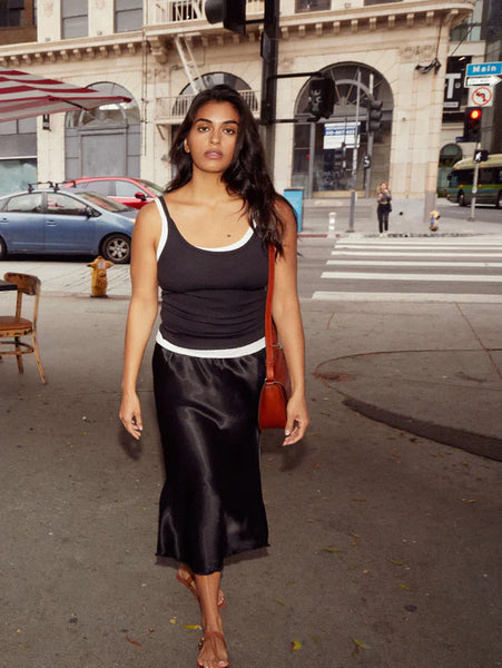 Mabel Bias Skirt - Black