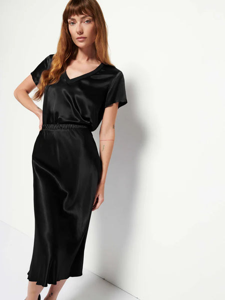 Mabel Bias Skirt - Black