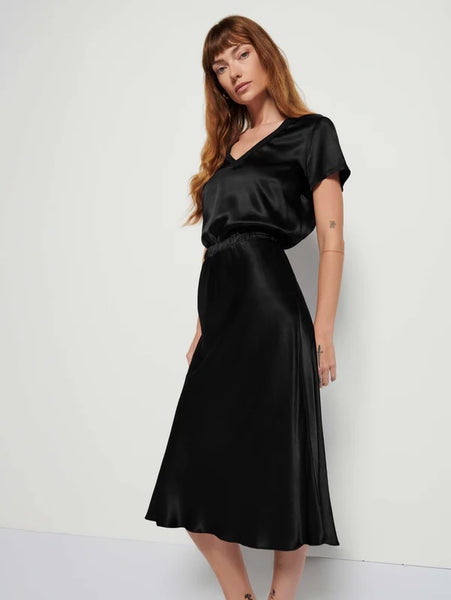 Mabel Bias Skirt - Black