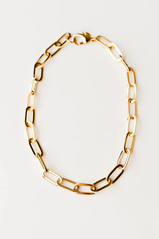 Florence Paper Clip Chain Necklace - Gold