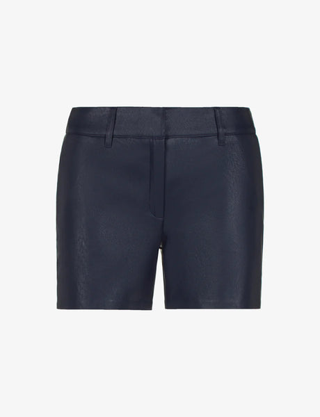 Faux Leather Tailored Short - Navy
