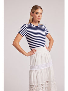 Rina Top - Navy/White