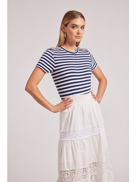 Rina Top - Navy/White