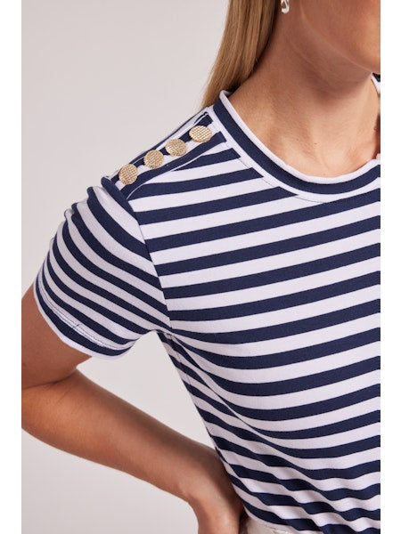 Rina Top - Navy/White