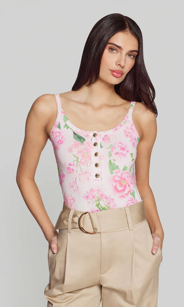 Molly Floral Jersey Tank Top - Pink Petal Dream