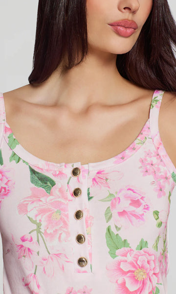 Molly Floral Jersey Tank Top - Pink Petal Dream