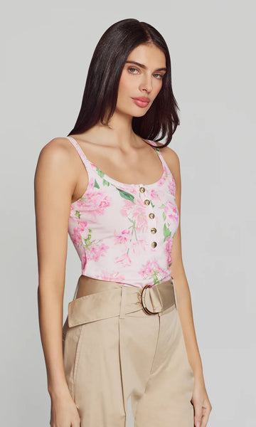 Molly Floral Jersey Tank Top - Pink Petal Dream