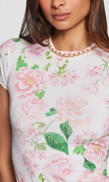 Tate Floral Chain Top - Pink Petal Dream