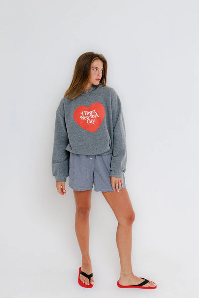 NYC Heart Classic Hoodie - Heather Grey