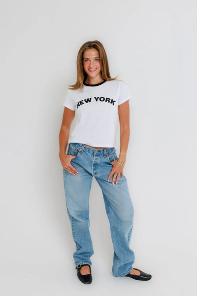 Ringer Tee - New York Black/White