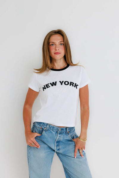 Ringer Tee - New York Black/White